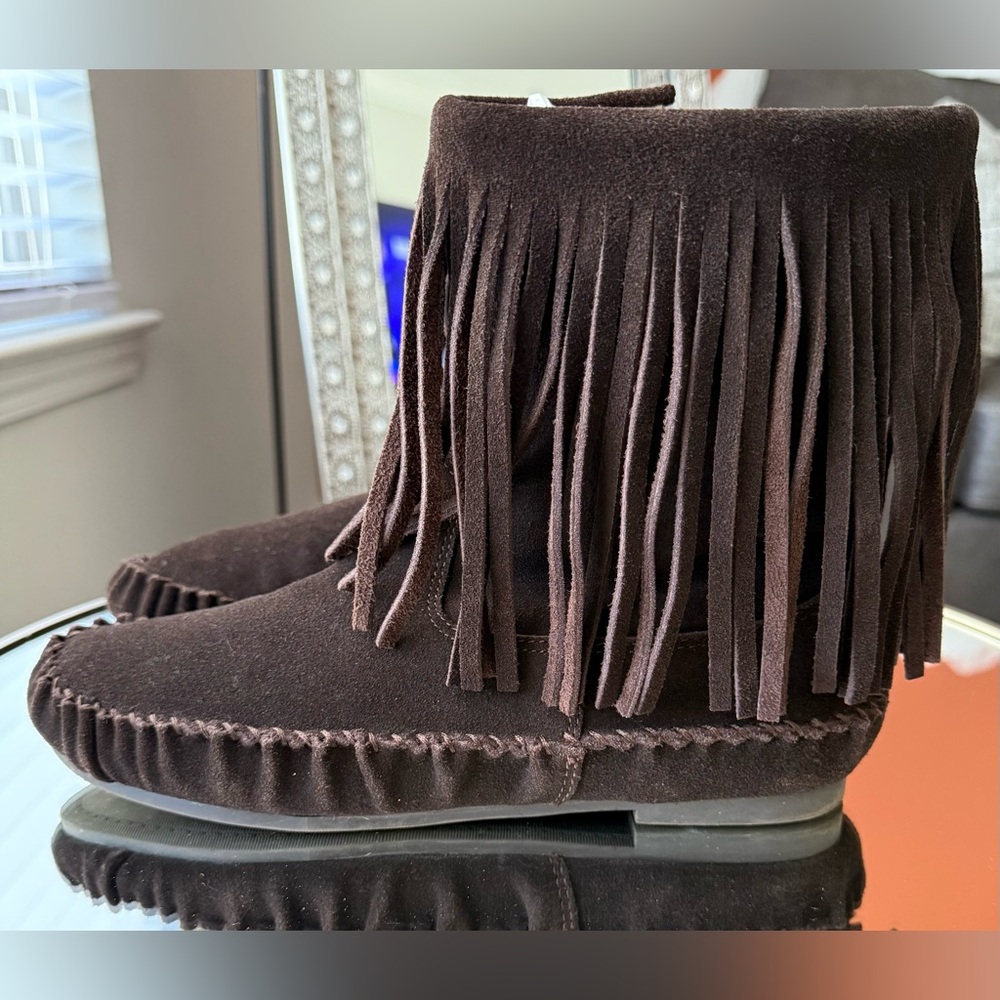 GAP Brown Fringe Moccasins